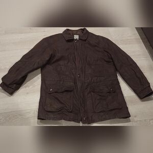 Vintage Rest & Relaxation Genuine Leather Jacket With Tortoise Buttons